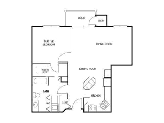 The Gables at Park Pointe Bayberry Floor Plan The Gables at Park Pointe Apartments in St. Louis Park, MN 1 Bedroom 1 Bath