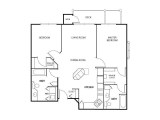 The Gables at Park Pointe Dahlia Floor Plan The Gables at Park Pointe Apartments in St. Louis Park, MN 2 Bedroom 2 Bath
