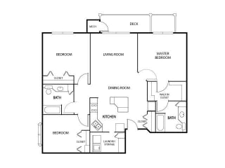 The Gables at Park Pointe Foxglove Floor Plan The Gables at Park Pointe Apartments in St. Louis Park, MN 3 Bedroom 2 Bath