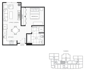 Floor plan for model 0-1A