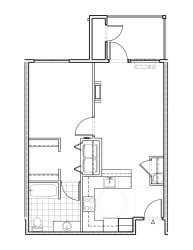 The Elwood Apartments Juniper One Bedroom One Bathroom Floor Plan