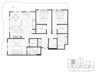 Floor Plan Penthouse 1-Bedroom