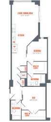 Legacy West End Apartments B2 Floor Plan