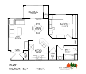 The Heritage Apartment Community 1A Floor Plan