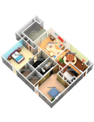 2 Bed 2 Bath Floor Plan B3 LF 2 Bed 2 Bath Floor Plan B3 LF at Longfellow Apts, Texas