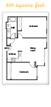 Two bedroom floorplan image at St James