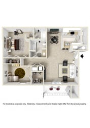 Floor Plan 2 Bedroom - Phase I
