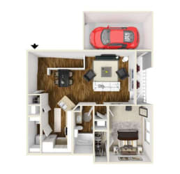 One Bedroom, One Bathroom Floor Plan One Bedroom, One Bathroom Floor Plan