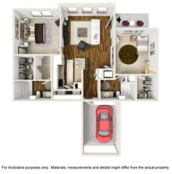Two Bedroom, Two Bathroom Floor Plan Two Bedroom, Two Bathroom Floor Plan