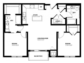 Neo-Floor Plan Neo Floor Plan (2 beds, 2 baths, 1056 sq.ft, rent $2,045/month)