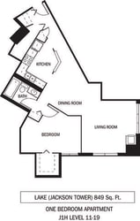 Galtier Towers Lake Floor Plan Galtier Towers Apartments in Lowertown, St. Paul, MN 1 Bedroom 1 Bath Apartment