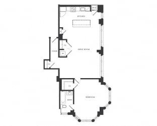 Floor Plan Residence B - 1 Bedroom