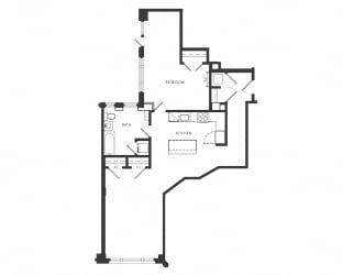 Floor Plan Residence C - 1 Bedroom