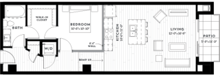 1Q Floor plan at Custom House, St. Paul, 55101