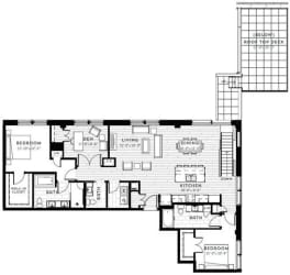 PH6 Floor plan at Custom House, St. Paul, Minnesota