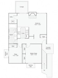 The Commons Floor Plan Two Bedroom One Bathroom