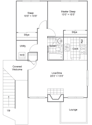 The Commons_Federal Way WA_Floor Plan_Two Bedroom Two Bathroom