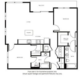 Floor Plan at Morningside Atlanta by Windsor, Atlanta, 30324