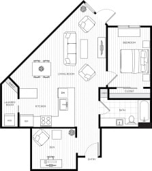 VodaApartments_Kirkland_WA_1 Bedroom_1 Bathroom_Den Included VodaApartments_Kirkland_WA_1 Bedroom_1 Bathroom_Den Included