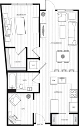 VodaApartments_Kirkland_WA_1 Bedroom_1 Bathroom_Floor Plan1D VodaApartments_Kirkland_WA_1 Bedroom_1 Bathroom_Floor Plan1D