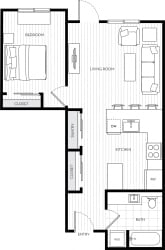 VodaApartments_Kirkland_WA_1 Bedroom_1 Bathroom_Floorplan VodaApartments_Kirkland_WA_1 Bedroom_1 Bathroom_Floorplan