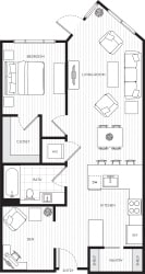 VodaApartments_Kirkland_WA_1 Bedroom_1 Bathroom_With Den VodaApartments_Kirkland_WA_1 Bedroom_1 Bathroom_With Den