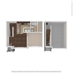 Caldera 1 Bed 1 Bath Floor Plan at Orion McCord Park, Little Elm, TX, 75068