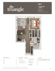 Triangle Redmond WA B11 1 Bedroom 854 SQ FT
