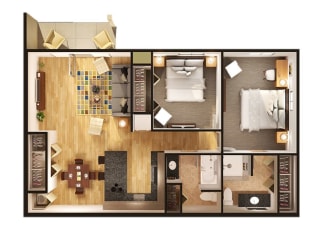 Floor Plan Floor Plan at Oliver Apartments, Temperance, 48182
