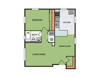 Floor Plan One Bedroom (AR10)
