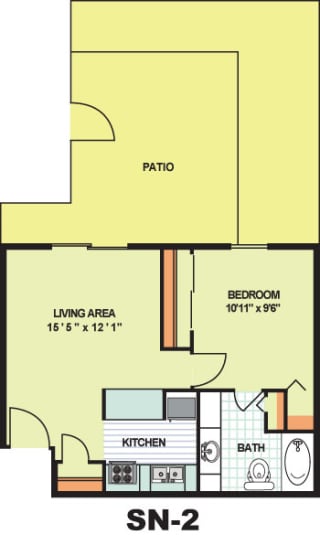 Floor Plan Standard One Bedroom (SN2)