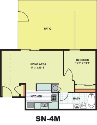 Floor Plan Standard One Bedroom (SN4M)