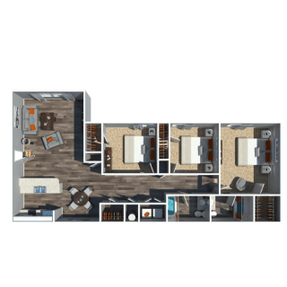 Floor Plan 3 Bedrooms, 2 Bathrooms