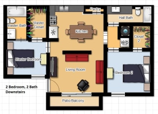 Floor Plan 2 Bedrooms, 2 Bathrooms