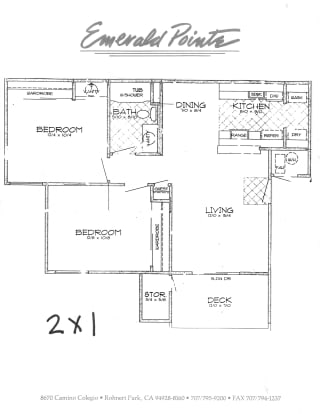 2 bedroom 1 bath floorplan