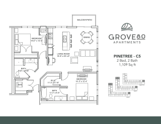Pinetree - C5 Floor Plan Pinetree - C5 Floor Plan at Grove80 Apartments, Minnesota, 55016
