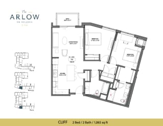 2 bedroom 2 bath Floor Plan at The Arlow on Kellogg, St Paul, MN