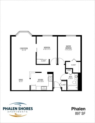 Phalen 2 bedroom 1 bath floor plan