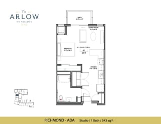 0 Bed 1 Bath Floor Plan at The Arlow on Kellogg, St Paul, 55102