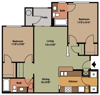 The Warren (Traditional) Floorplan The Warren (Traditional) Floorplan at Ultris Courthouse Square