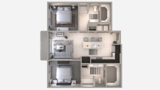 Two Bedroom B2 Floor Plan at Centra