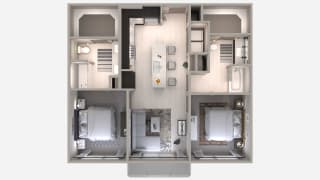 Two Bedroom B3 Floor Plan at Centra