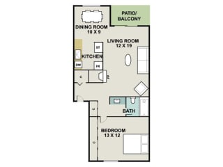 A4 Floor Plan at 3300 Tamarac Apartments