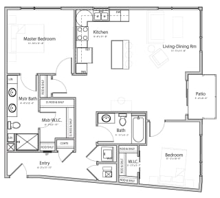 Aura C3 two bedroom 2 bathroom at Haven at Uptown