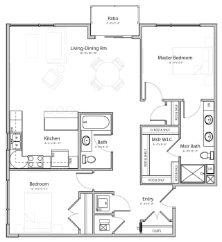 Radiance (C6) two  bedroom two bathroom at Haven at Uptown