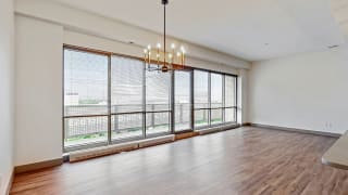 Plenty of space to live, work, and entertain, in this 2 bedroom penthouse floor plan at Midtown Crossing Apartments Omaha