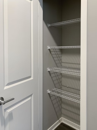 Storage closet with ample shelving space