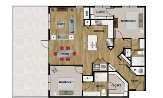 B3 Floor Plan at Brixton South Shore, Texas