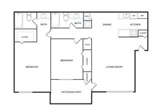 The Central 2X2 Floor Plan | Camden Parc Apartments in Vacaville, CA