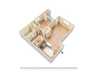 1 Bed - 1 Bath |720 sq ft 1x1 A floor plan
